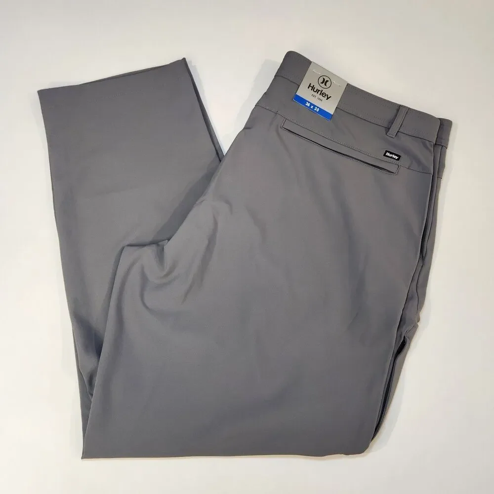 Hurley Men's Pants Performance Stretch Pants Zip Pocket / 36X30 / Gray /‎ New